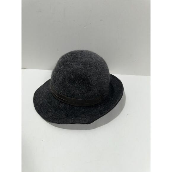 Vintage Bowler Derby Style Hat Gray Fur Felt Hat Gorgeous Luxurious AQS